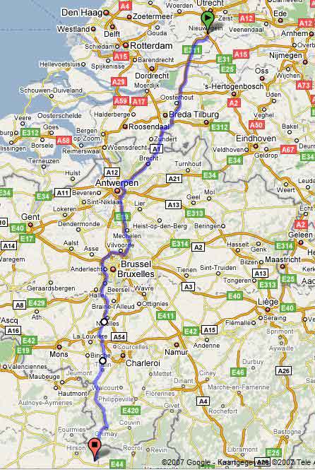 route Utrecht - Bel Any